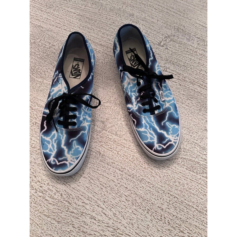 Ripndip x Vans custom NIKOLA low top shoes 11 lightening (BLACK/blue)